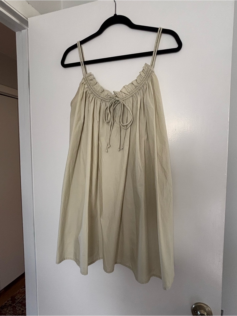 Zara Light Green Spaghetti-Strap Mini Dress